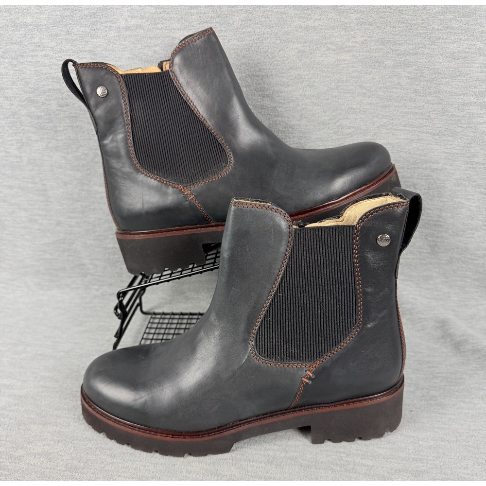 Samuel Hubbard Van Ness Chelsea Boots Womens 10.5 M Black Leather Side Zip